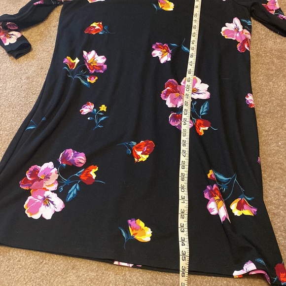 Old Navy Black Floral Dress Long Sleeve - Picture 6 of 8